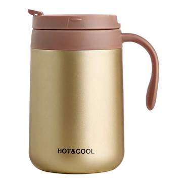 FANCY LIFE 不鏽鋼 保溫馬克杯 500ml 金色  1個