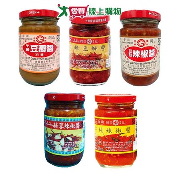 金岡豆瓣/辣椒醬系列(豆鼓辣椒醬/不辣豆瓣醬/辣味豆瓣醬/辣椒醬/蒜蓉辣椒醬)(320g/罐)【愛買】