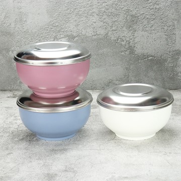 寶石牌豆豆316不銹鋼隔熱碗附蓋碗14cm兒童碗 單入