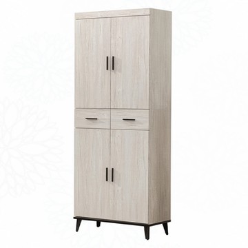 文創集 凱曼2.7尺四門二抽高玄關鞋櫃-80x39x199cm免組