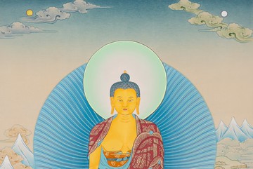 傳統西藏唐卡 — 釋迦牟尼佛 噶瑪嘎孜風格