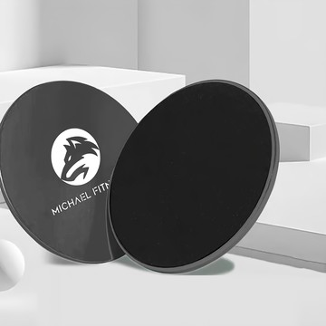 MICHAEL FITNESS 麥克健身 健身平面紋滑行盤/健身盤/運動滑盤 2片  黑色  單一商品