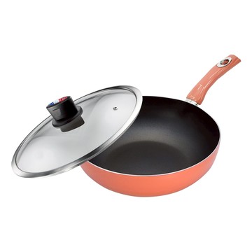 CLARE 可蕾爾 絢彩不沾炒鍋深型炒鍋IH附蓋 34cm-Leidea樂德兒