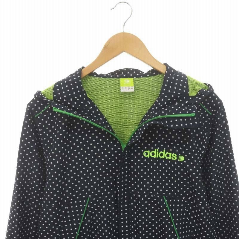 adidas ジャージ ドット柄 ブラック×ホワイト ジップアップ L