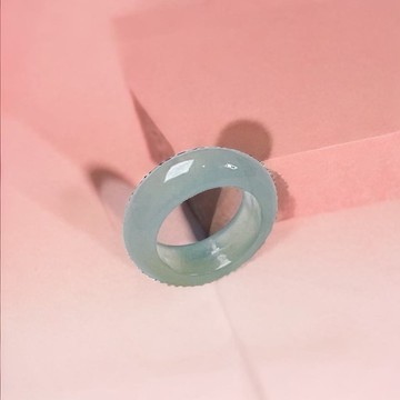 冰藍水翡翠戒指戒圈 | 內徑9.5mm | 天然翡翠A貨  | 送禮