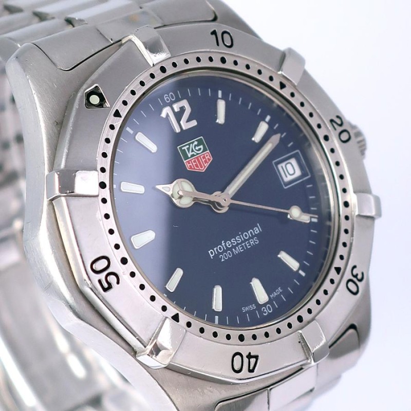 TAG HEUER タグホイヤー プロフェッショナル 2000 WK1113-0 腕時計 SS クオーツ メンズ ネイビー文字盤【51310414】中古  | LINEショッピング