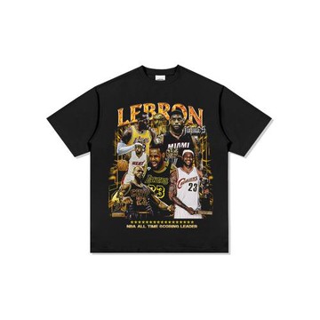 BC復古美式James詹姆斯印花短袖T恤水洗重磅純棉長袖圓領連帽衛衣