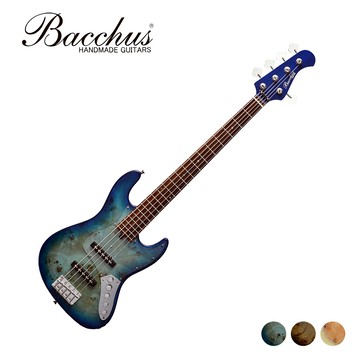 Bacchus WJB5-BP/ACT 五弦電貝斯 黑色樹瘤楊木BK-B【敦煌樂器】