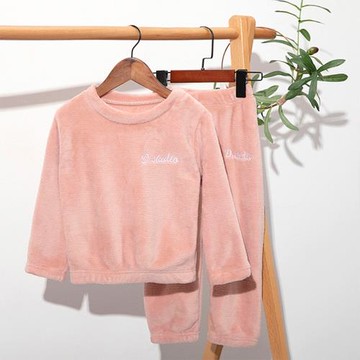 兒童睡衣男童暖暖套裝珊瑚絨女童冬季加厚小孩保暖衣家居服外穿