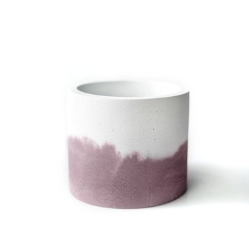 (預購) 莫蘭迪粉系列 | 12.9cm中圓形四吋雙色水泥盆器 可搭底盤