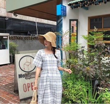 FINDSENSE X 綁帶蝴蝶結帽子女韓版小清新百搭草帽休閑出游防曬折疊遮陽帽