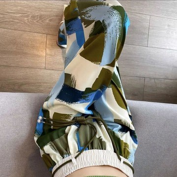 【女裝】臺灣出貨 大碼闊腿褲 冰絲闊腿褲 夏季女裝 扎染闊腿褲 直筒休閒褲 長褲女生 直筒長褲 女裝 休閒長褲 女褲子