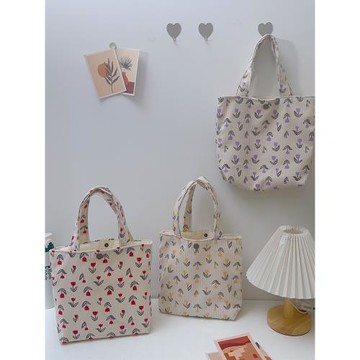 手拎包女韓版郁金香便攜小布包2025新款遛彎小手提上班通勤便當袋