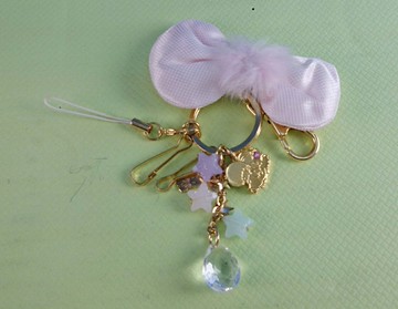 【震撼精品百貨】Little Twin Stars KiKi&LaLa 雙子星小天使 鎖圈 蝴蝶結 震撼日式精品百貨