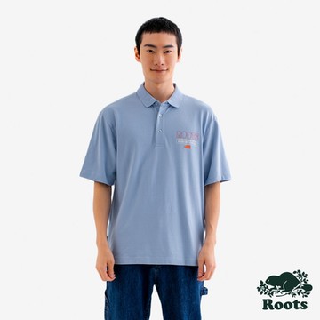 Roots男裝- GRADIENT TECH 短袖POLO衫-冰川藍