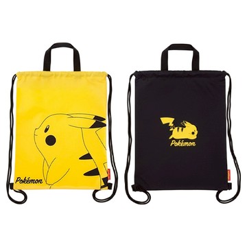 Pokemon 寶可夢 兒童束口袋 2入組  黑色 黃色  均碼(寬34cm x 高42cm)