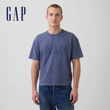 【GAP】重磅寬鬆Gap Logo 短版T恤-亮白/制服深藍/藍嶺藍/沼澤綠/暗玫瑰粉/無月黑(866358)