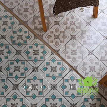 免運 公司貨 地面磚 淺棕色復古小花磚 民宿廚房衛生間陽臺防滑地磚 服裝店餐廳庭院瓷磚 可開發票 全館八折 工廠現貨直銷 新品特價 HTXW12232