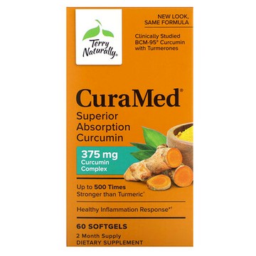 Terry Naturally, Terry Naturally，CuraMed，375毫克，60粒軟膠囊