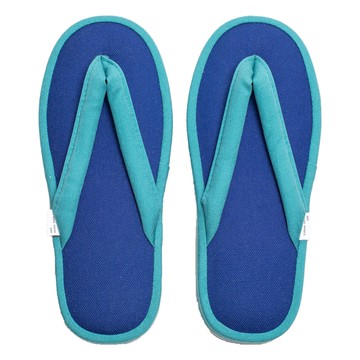 阿部產業日本手工帆布夾腳拖_土耳其藍L