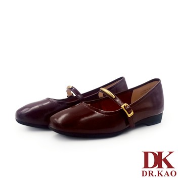 【DK氣墊鞋】歐式金屬扣帶低跟瑪莉珍 71-5394-39 暗紅