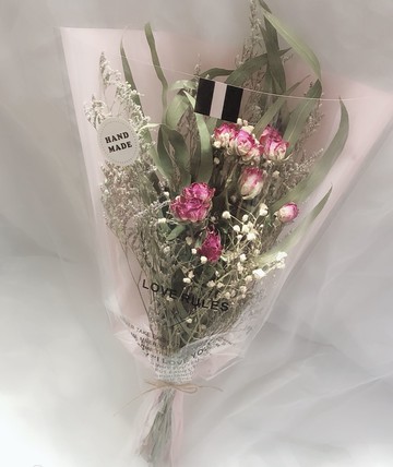 森系進口玫瑰干花束刺球草莓果花瓶手捧花畢業生日情人節女神花束