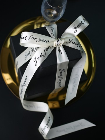 2.5cm絲帶印花英文絲帶情人節禮物包裝紙綢帶新年禮盒蝴蝶結DIY手工玫瑰鮮花禮品紙禮盒包裝紙婚慶禮花