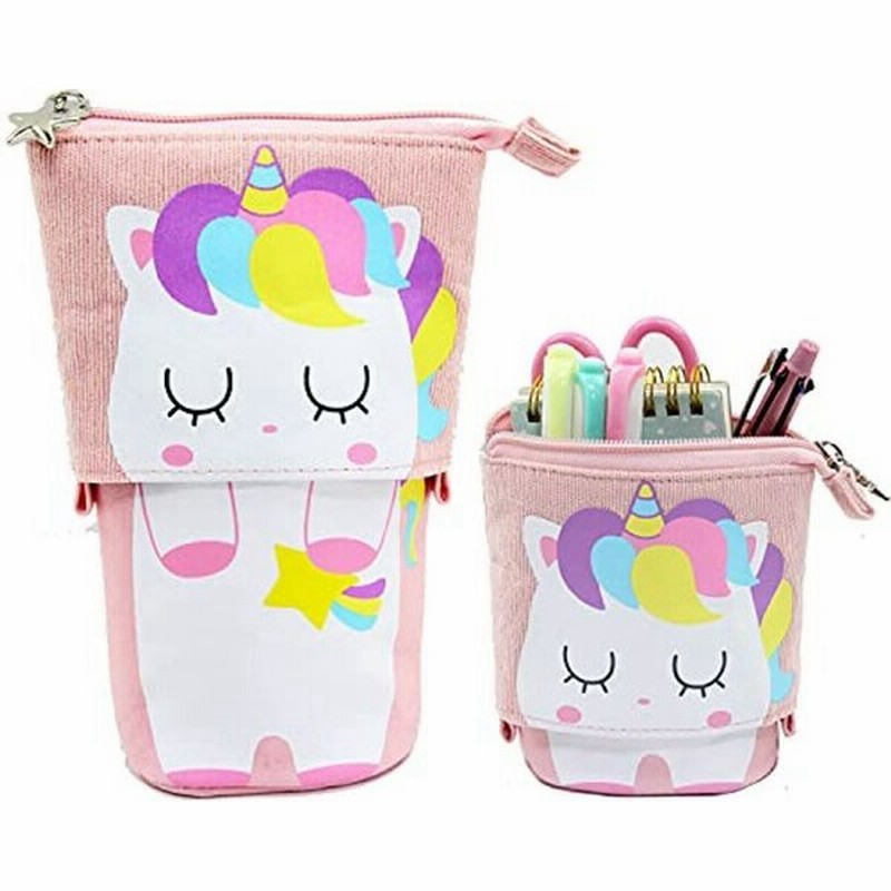 2 In 1 ペンたてにもなる筆箱 ユニコーン ペンケース 立つ 化粧ポーチ かわいい ゆめかわ おしゃれ ピンク 通販 Lineポイント最大0 5 Get Lineショッピング