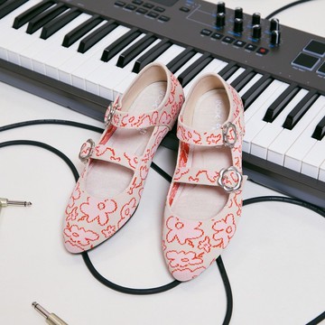 花園平底鞋 米花朵紋 | inooknit 專為亞洲女生設計的針織鞋