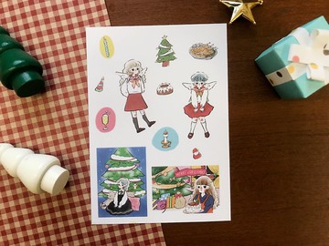 模造貼紙 復刻 x 少女-聖誕快樂