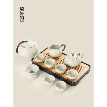 汝窯功夫茶具套裝2025新款全套家用日式輕奢高檔下午茶泡茶壺茶杯