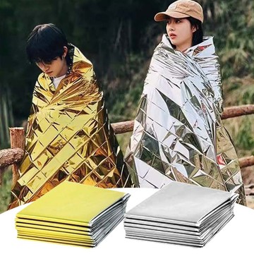 WIDE VIEW 210cm戶外急救保暖毯5入組(急救毯 反光毯 保溫毯 求生毯 臨時帳棚/ST-TB01)