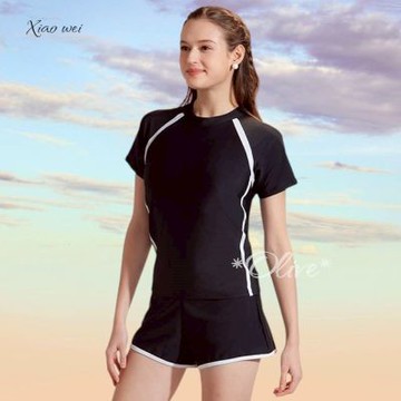 泳之美品牌 時尚大女二件式短袖泳裝 NO.289178