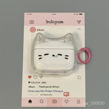 趣味獃萌打瞌睡貓咪耳機殼 適用於蘋果AirPodspro1代/2代/3代/4代耳機殻 耳機保護套
