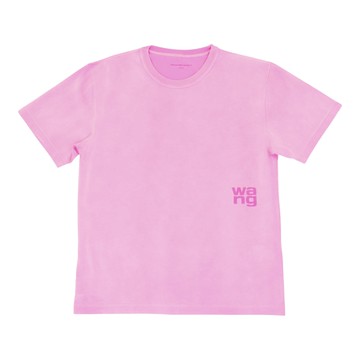 alexanderwang 粉色棉質針織Logo T 恤
