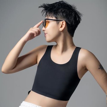 短款套頭束胸T無痕透氣無繃帶lesT胸大顯小隱形背心cos夏運動四季