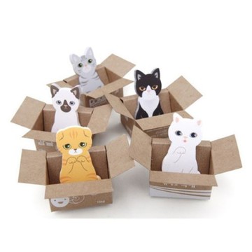 韓版 紙箱貓咪便利貼 喵星人 N次貼 便條貼 便簽貼 紙箱 貓星人 貓奴必備 便條紙 紙條