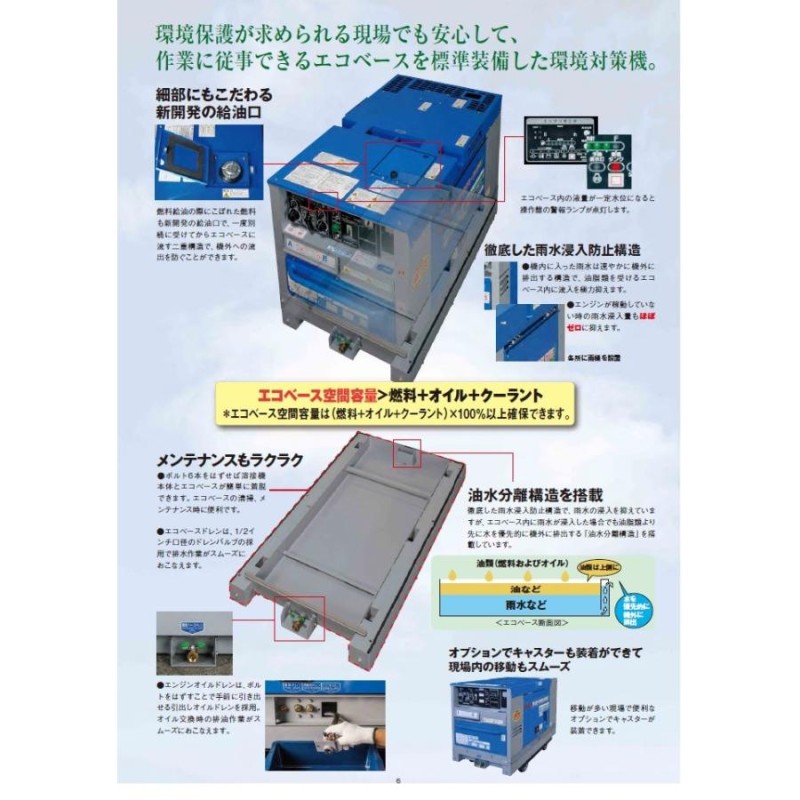 デンヨー Denyo 超低騒音型ディーゼルエンジン溶接機 DLW-300LSE エコ