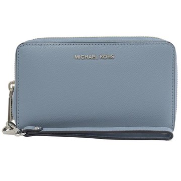 MICHAEL KORS JET SET 防刮荔紋皮革手提式中夾.淡藍