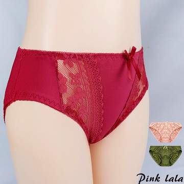 粉紅拉拉 台灣出貨 性感簍空 花紋蕾絲覆蓋 舒適透氣 棉質內檔 三角褲 女生內褲 蕾絲內褲  三色【PT3662內褲】