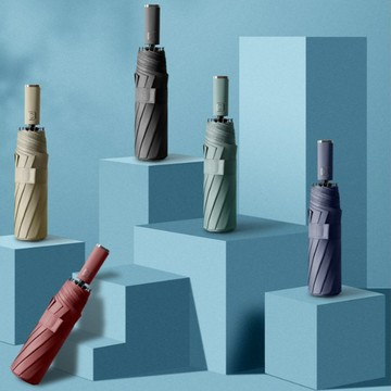 【台灣現貨】 十骨摺疊自動傘 雨傘 一鍵自動開收傘 折傘 摺疊傘 自動傘 傘 新款加厚 黑膠自動晴雨傘 十骨