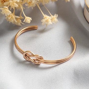 [鈦鋼]後會有期雙無限8字同心結C形可調手鐲手環【KTL423】