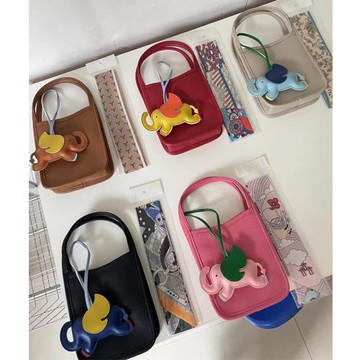 女包時尚簡約真皮手機包新款鏈條斜挎迷你mini單肩包多巴胺手提包