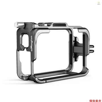 AMagisn AC01 運動相機視頻籠相機籠鋁合金帶雙冷靴支架和運動相機適配器金屬保護框架兼容 T1V