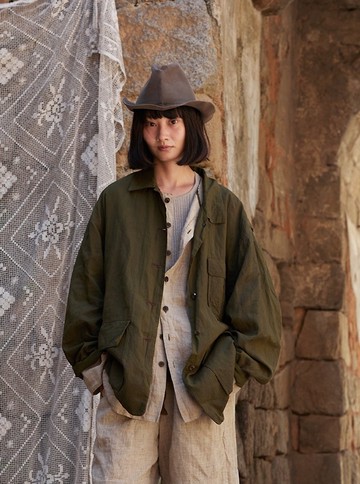 復古文青 純棉植物染外套