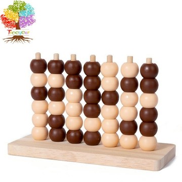 【樹年】兒童木製四子棋遊戲 - 創意益智玩具，培養邏輯思維與手眼協調，適合3歲及以上兒童