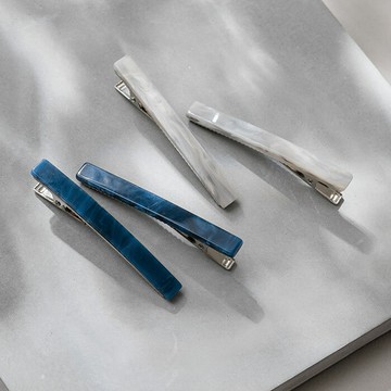 灰藍色天空．髮夾2件組