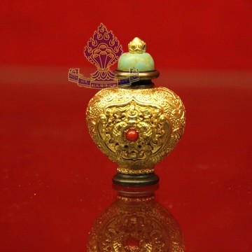 藏傳佛教用品 寶瓶嘎烏盒吊墜 精美純銅制作 裝甘露丸 經文 舍利1入