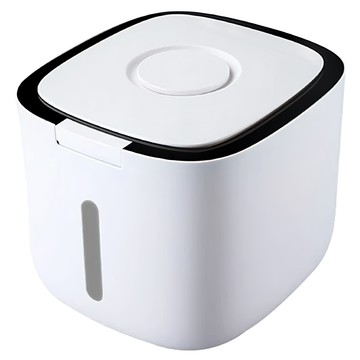 自動開蓋米桶，可視內容物設計，防水防潮，附贈量米杯  大(10L)  北歐黑  1個
