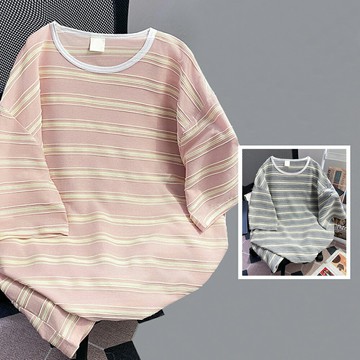 ＊ORead＊條紋短袖t恤上衣(2色M~XL)【限定加碼✿全館滿額再折】